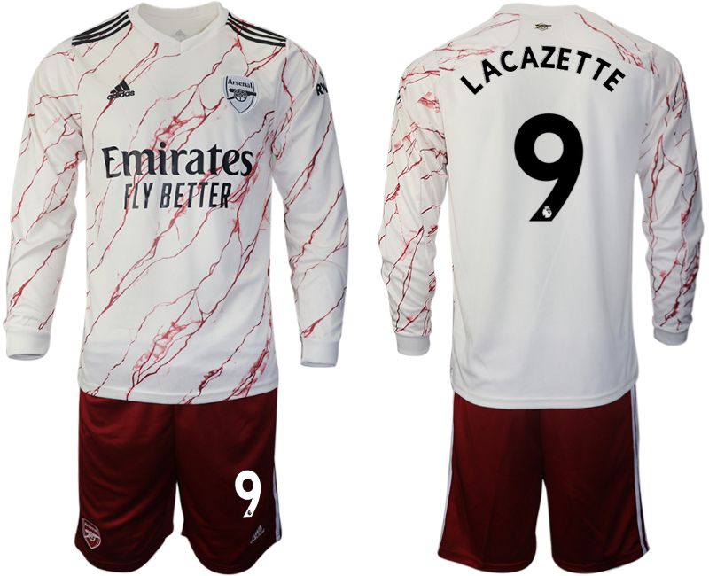 Men 2020-2021 club Arsenal away long sleeve #9 white Soccer Jerseys